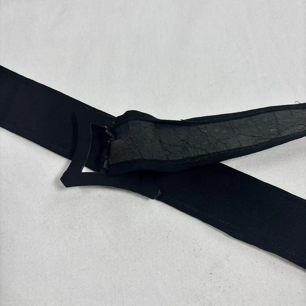 Vintage 1920s Art Deco Black Belt Buckle Celluloid Bakelite Flapper 40 Inch